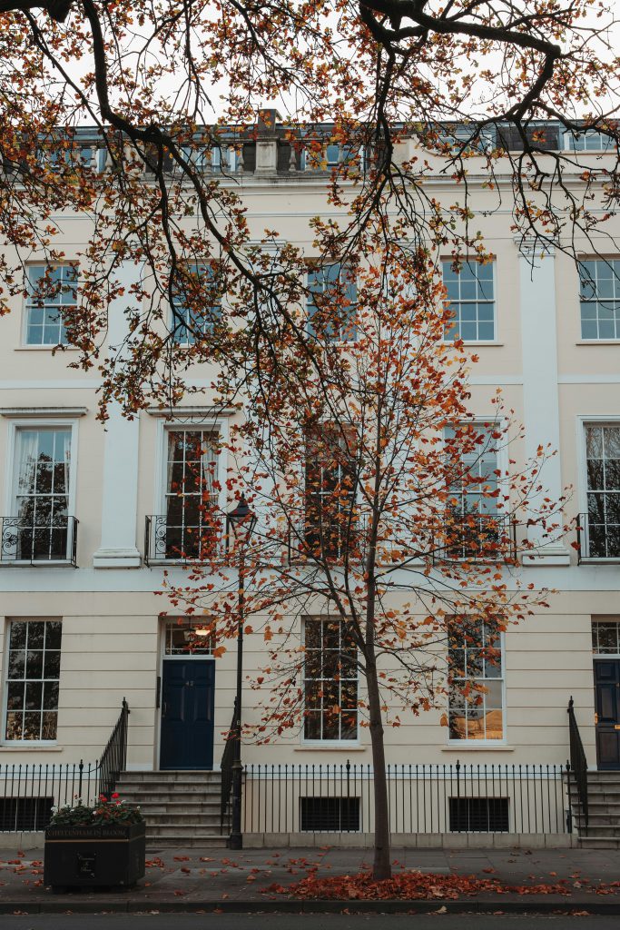 Exterior of student houses near Francis Close Hall in Cheltenham.